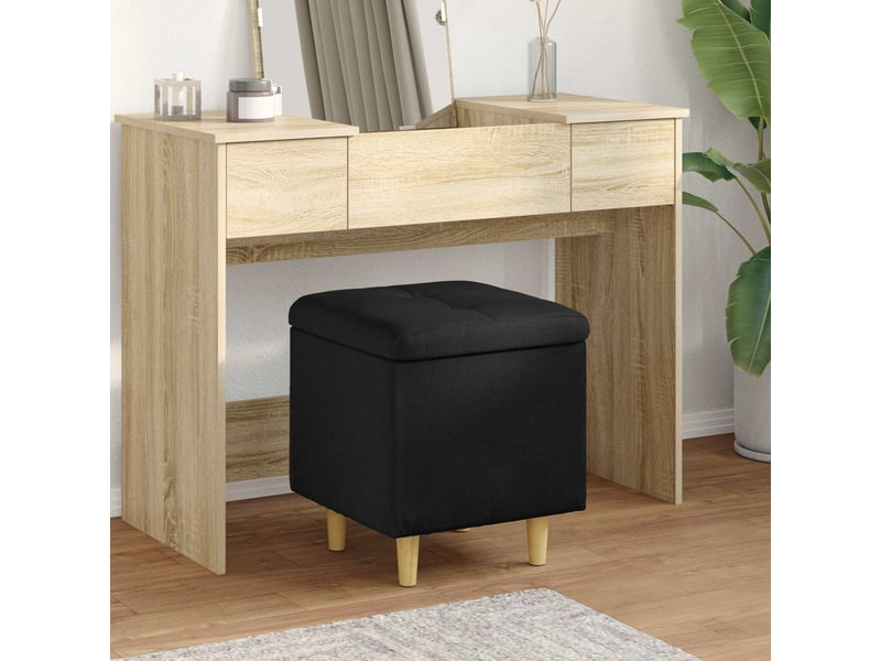  Ottoman, repose pied salon avec rangement noir 40x40x45 cm tissu  - Conforama B