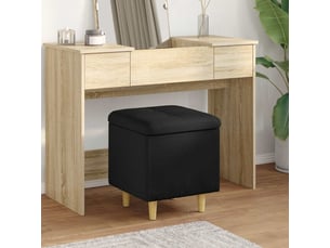 Ottoman, repose pied salon avec rangement noir 40x40x45 cm tissu
