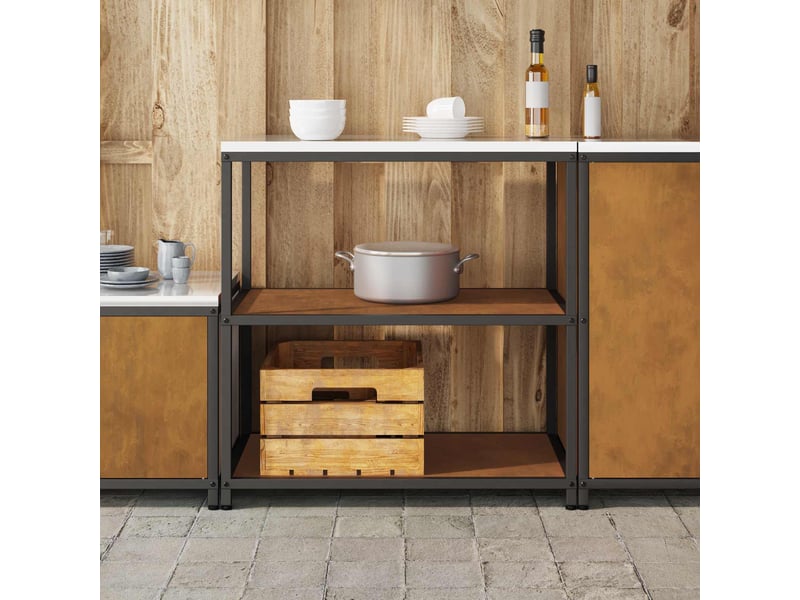  Étagère de cuisine, étagère de rangement hattem rouillé 90x50x92cm acier  - Conforama D