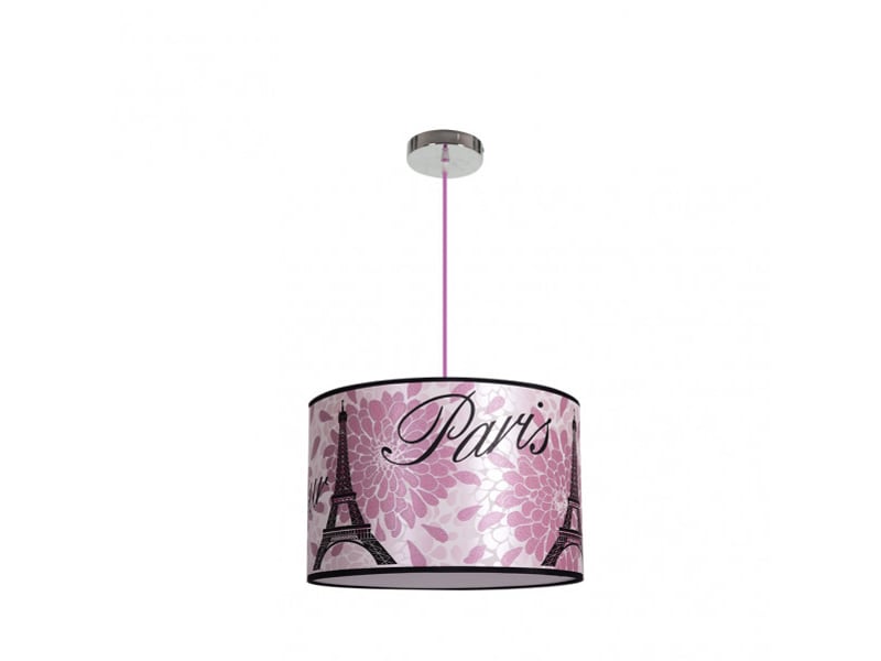  Suspension fabrilamp eiffel rose 1 x e27 30 x 30 cm 055393500 - Conforama A
