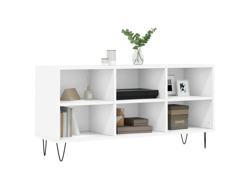  Meuble tv - banc tv - meuble de rangement blanc 103,5x30x50 cm bois d'ingénierie  - Conforama C