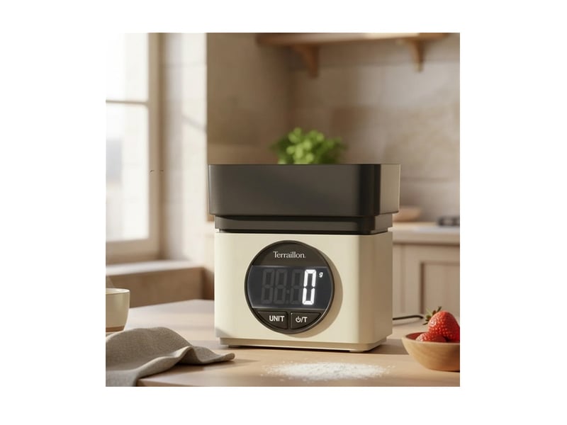  Terraillon - balance de cuisine électronique 5kg-1g crème  ba22mythiccreme - BA22MYTHICCREME - Conforama D
