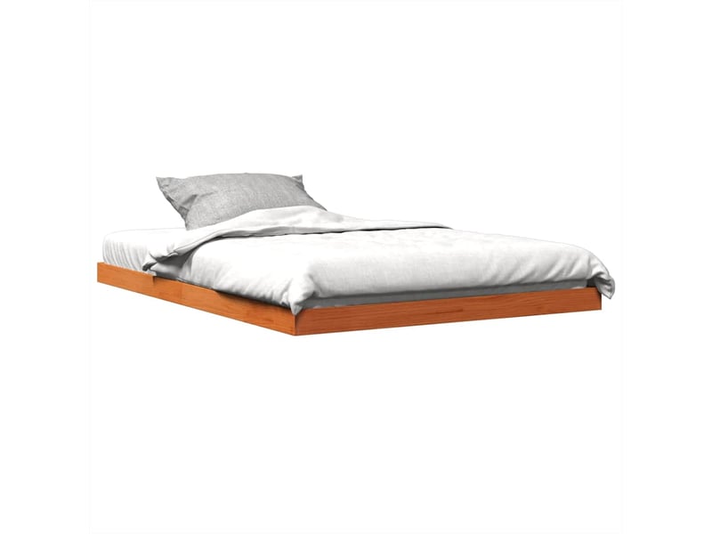  Lit double- lit adulte -  cadre de lit sans matelas  marron 135x190cm bois pin massif  - Conforama B