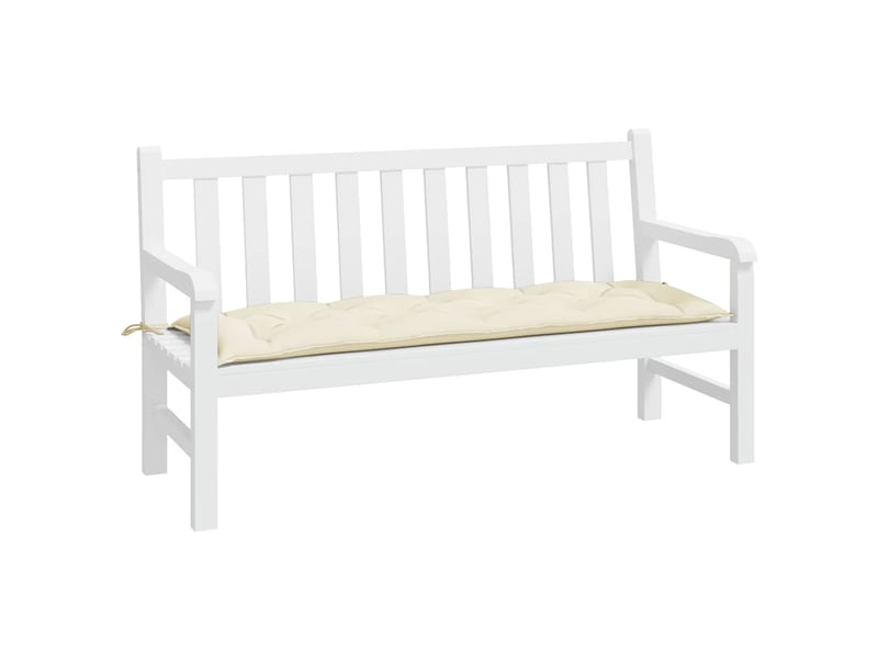  Coussin de banc de jardin, coussin d'assise blanc crème 150x50x7 cm tissu oxford cf52664  - Conforama C