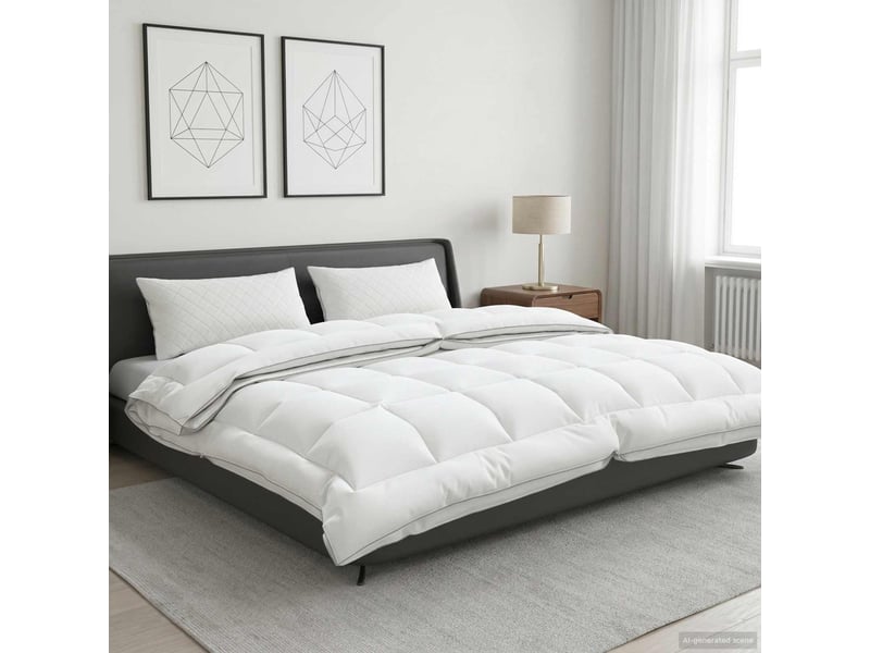  Couette - duvet trier 240x260cm 4 saisons 140+220gsm blanc  - Conforama B