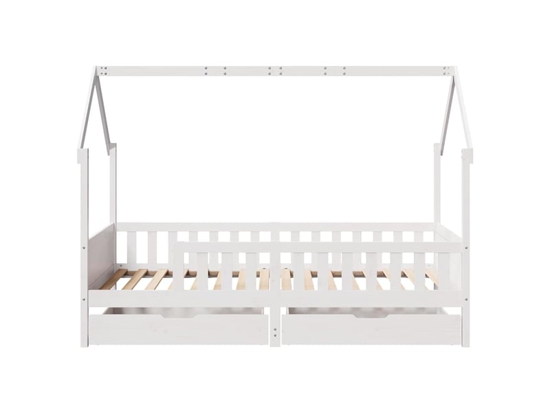 Cadre de lit enfants - lit jeune avec tiroirs sans matelas 80x200 cm bois - Conforama D