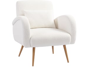 Fauteuil 77x77x83 cm, assise en mousse haute élasticité, structure métal, design moderne, canapé 1 place, couleur blanc