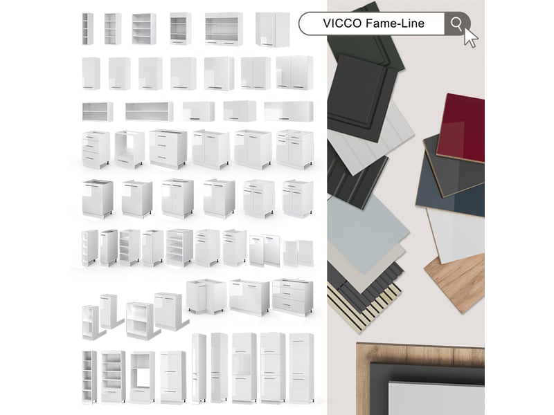 Vicco meuble cuisine, chêne de force doré, 80cm - Conforama E