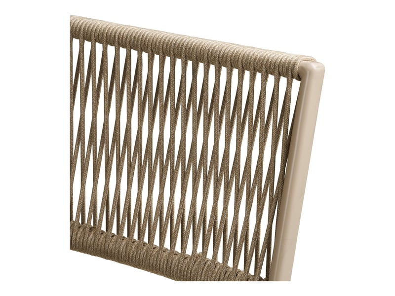  Set bistro arcas 3 pièces en corde et acier taupe — 2 chaises et 1 table  - Conforama D