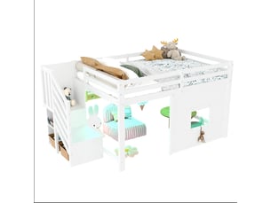Lit mezzanine 140x200 cm SOGEU coloris blanc