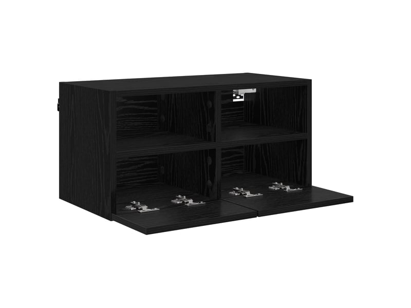  Meuble tv - banc tv - meuble de rangement mural 60 x 30 x 30 cm chêne noir bois d'ingénierie  - Conforama E