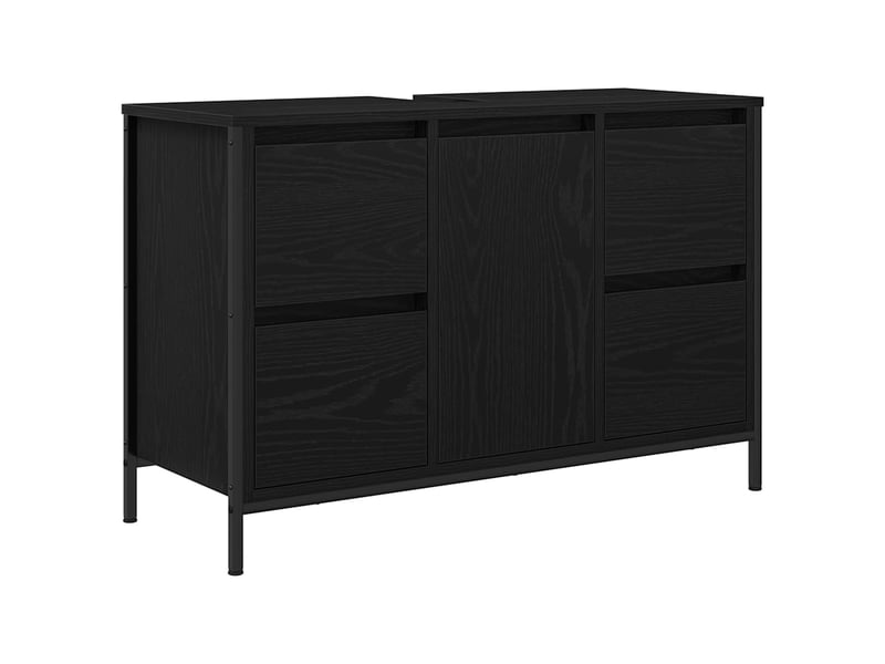 Meuble sous-évier, meuble de rangement avec tiroirs chêne noir 90x34.5x60 cm - Conforama A