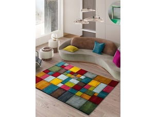 Tapis harlequin atticgo rectangulaire multicolore, 100% polypropylène heat-set frisé - réversible jute