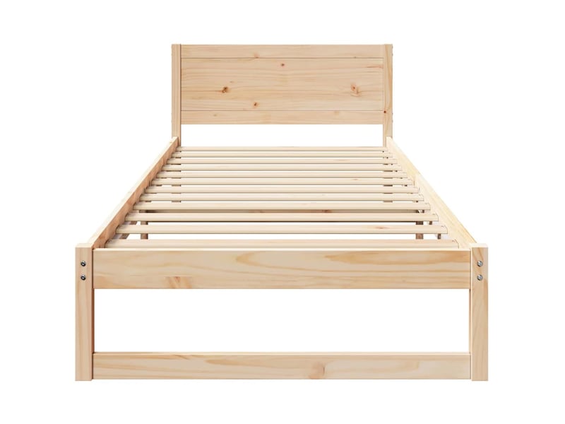  Lit simple- lit adulte -  cadre de lit avec tête de lit naturel 80 x 200 cm pin massif  - Conforama D