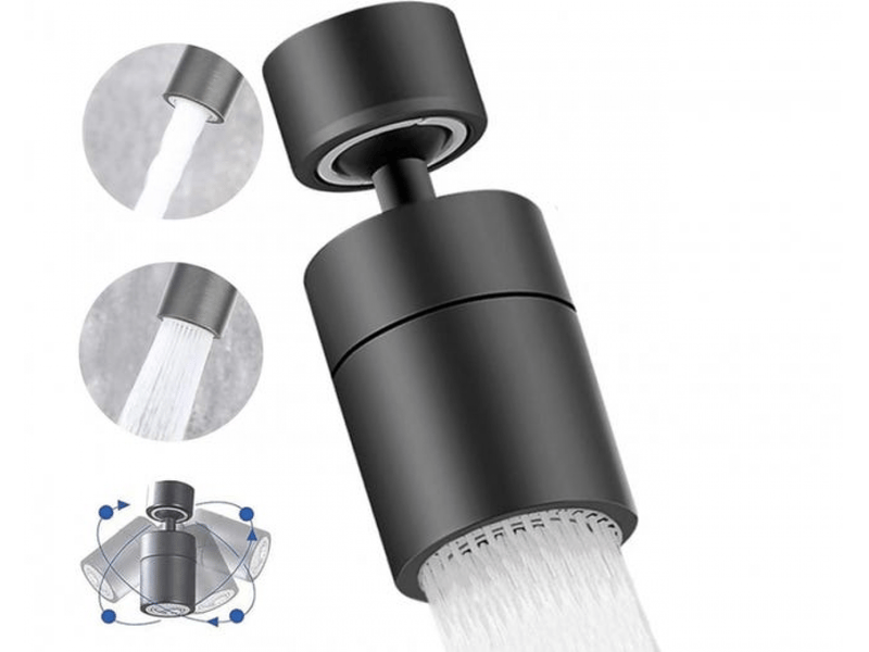  Aérateur de robinet (noir), robinet de cuisine pivotant à 360°, 2 modes d'économie d'eau pour évier de cuisine et robinet de salle de bain  - Conforama A