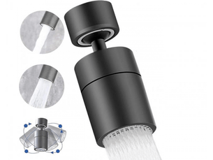 Aérateur de robinet (noir), robinet de cuisine pivotant à 360°, 2 modes d'économie d'eau pour évier de cuisine et robinet de salle de bain