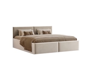 Lit coffre 160x200 cm IDOHOME ATHERIS coloris beige