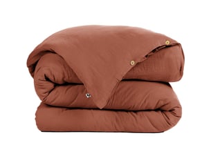 Housse de couette gaze de coton 140x200 cm gaia rouge terracotta