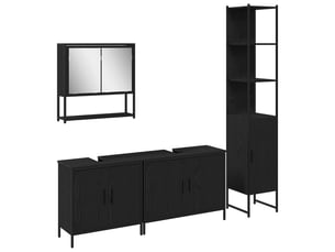 Ensemble de mobilier de salle de bain 4 pc noir cf64532