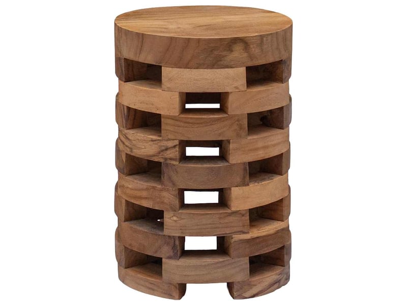  Vidaxl table de chevet en bois de teck massif design vintage table d'appoint 30x45 cm chambre  - Conforama C