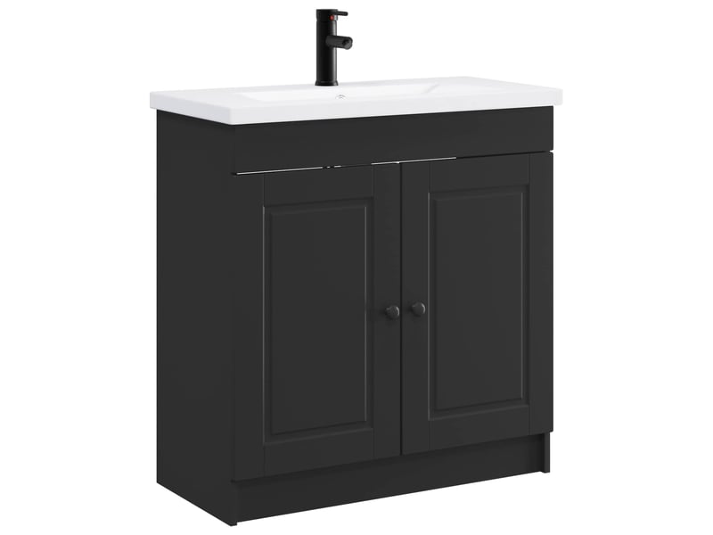 Ensemble de mobilier de salle de bain noir 56x37.5x81 cm shl7255 - Conforama A