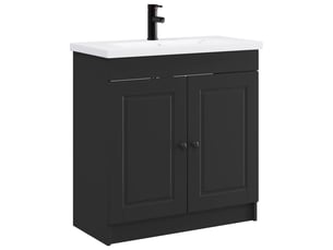 Ensemble de mobilier de salle de bain noir 56x37.5x81 cm shl7255