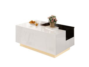 Table basse rectangulaire coloris bicolore MEUBLIV  - 50 cmx80 cm
