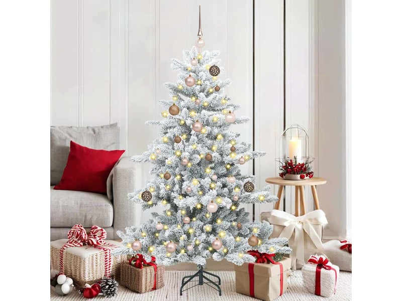  Sapin de noël, arbre de noël artificiel à branches articulées blanc 150 cm shl4993  - Conforama B