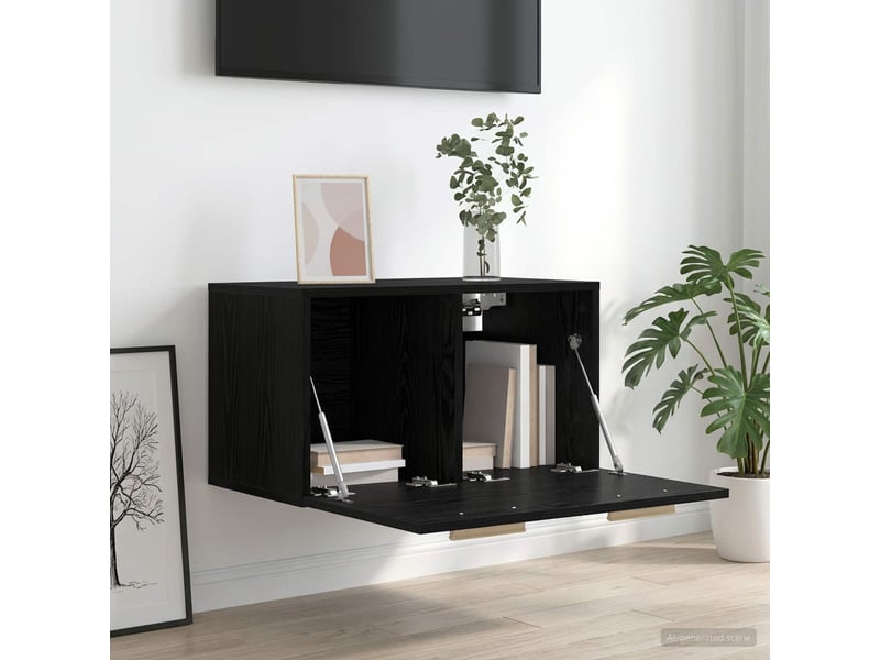  Meuble mural, meuble de rangement salon chêne noir 60 x 36,5 x 35 cm bois d'ingénierie  - Conforama D
