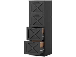 Caisson de bureau 4 tiroirs pour dossiers suspendus noir 40 x 40 x 131 cm
