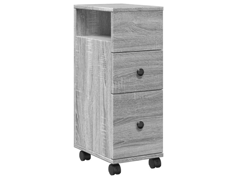  Meuble étroit salle de bain, commode à roulettes sonoma gris shl6204  - Conforama A