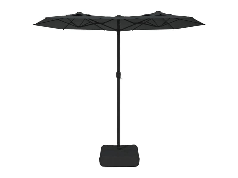  Parasol de jardin double tête 316 x 145 x 240 cm protection anti-uv design robuste en polyester anthracite 02_0047387  - Conforama B