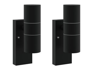 2 pièces applique murale extérieure noir 7x10x22 cm shl57875