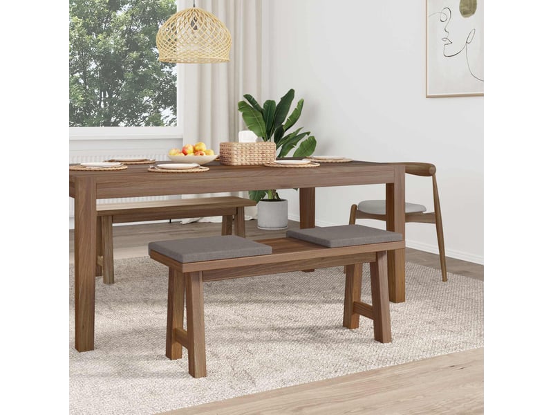  Lot de 2 coussins de banc, coussins d'assise, coussins pour chaisecanapé tissu taupe profondeur 35 cm cf52519  - Conforama C