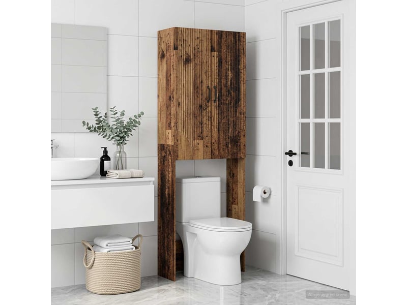 Armoire de toilette, meuble de toilette hoorn bois ancien 66x25.5x190 cm - Conforama C