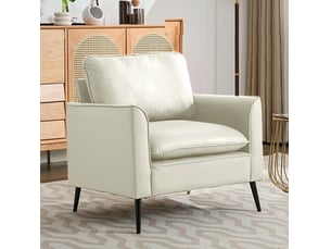 Fauteuil fixe <strong></strong> <strong></strong> Simili blanc vendu A l'unité
