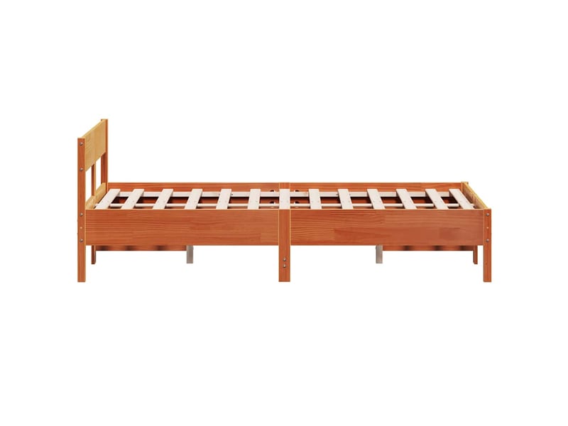  Lit double- lit adulte -  cadre de lit sans matelas  marron 150x200cm bois pin massif  - Conforama D
