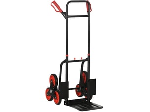 Chariot monte-escalier 60 x 45 x 109 cm noir en acier, pliable avec poignée réglable, charge 120 kg