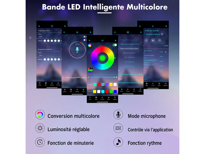  Lit coffre enfant 90x200 cm avec sommier à lattes, lit simple tissu bouclette blanc, tête de lit nuage led, charge 150kg.  - Conforama W