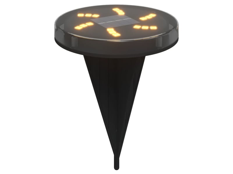  Lot de 12 lampes solaires extérieures pratiques jardin 11 x 13 cm en plastique noir 02_0056668  - Conforama B