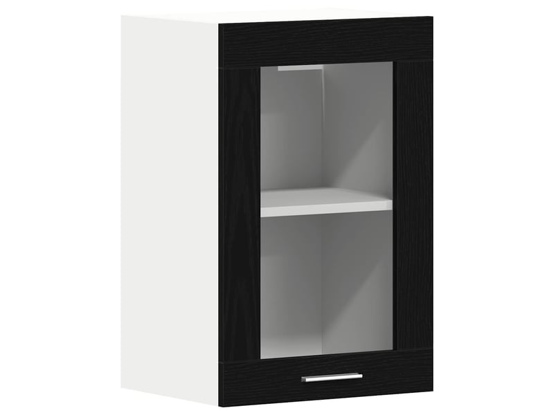  Vitrine suspendue en chêne noir 40x31x60cm bois d'ingénierie  - Conforama A