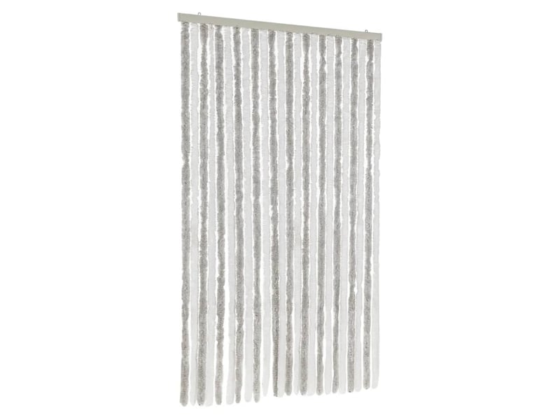  Rideau anti-mouches, moustiquaire gris clair et blanc 100x220 cm chenille cf43531  - Conforama A