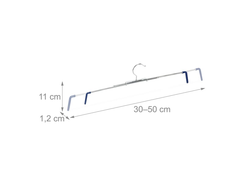  Lot de 10 cintres à pantalons 11 x 50 x 1,2 cm avec revêtement antidérapant style pratique en métal noir 13_0008298  - Conforama B