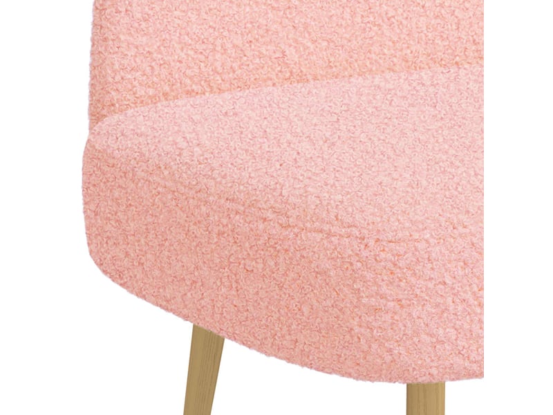  Banc rembourré, banc de lit avec dossier rose 110x60x76 cm bouclé  - Conforama E