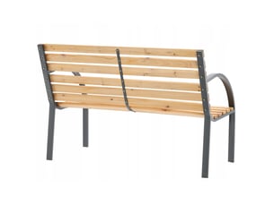 Banc de jardin banco 120 cm bois et acier gris extérieur résistant