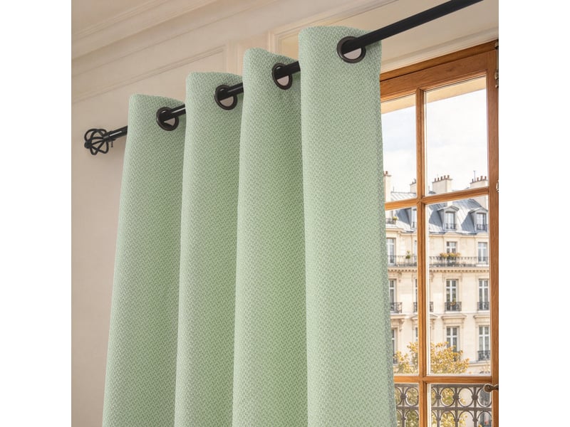 Lot de 2 rideaux à œillets 140 x 240 cm victoria fils teints jacquard - Conforama C
