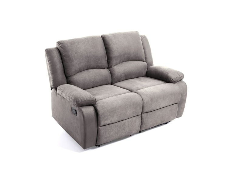 Relaxxo - ensemble canapé relax manuel leo 2 places + fauteuil manuel en microfibre - gris RELAXXO - Conforama D