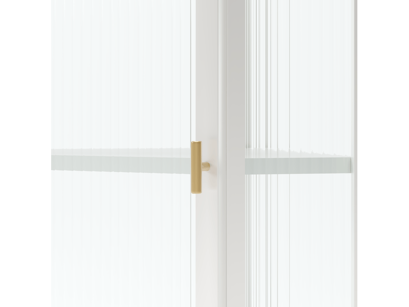 Armoire murale 56 x 40 x 105 cm – blanche – 4 niveaux de rangement avec porte en verre trempé - Conforama E