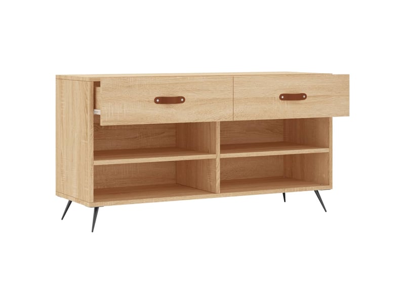  Banc à chaussures, meuble à chaussures chêne sonoma 102x35x55 cm bois d'ingénierie shl2429  - Conforama E