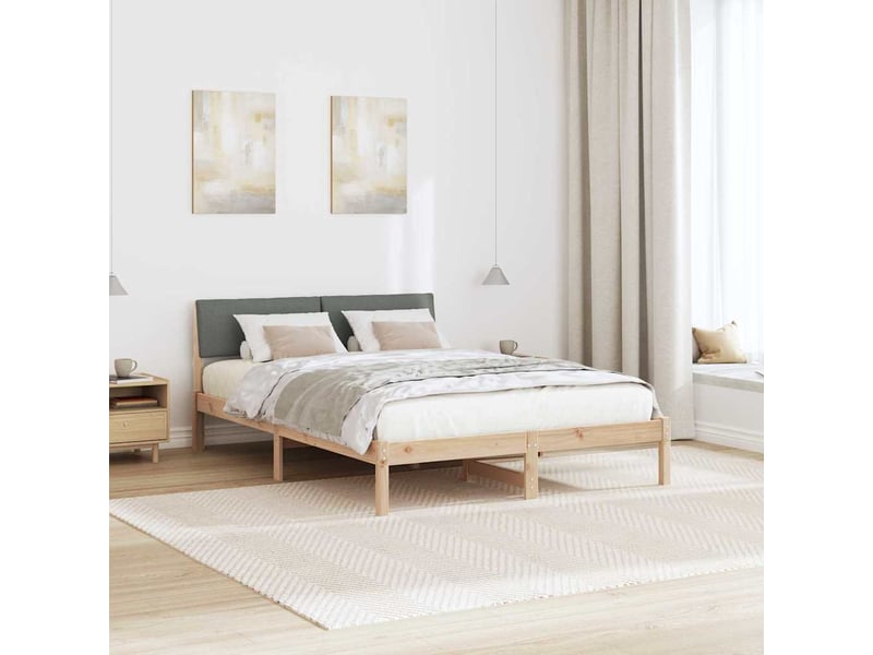  Lit double- lit adulte -  cadre de lit avec tête de lit marron et gris foncé 135 x 190 cm  - Conforama C